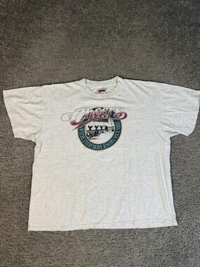 Vintage Cheers Shirt Mens XL Gray Graphic Crew Neck Cotton Relaxed Fit 2000s